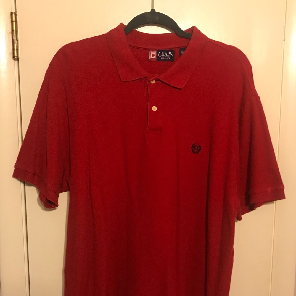 Chaps short sleeve polo solid red